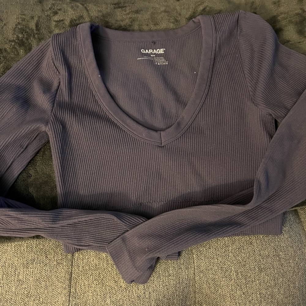 Garage Gray Ribbed Crop - Picture 2 of 2